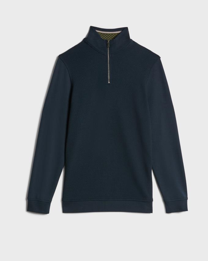 Pulls De Golf Ted Baker LS Funnel Neck Layering Bleu Marine Homme | HGM-98543463